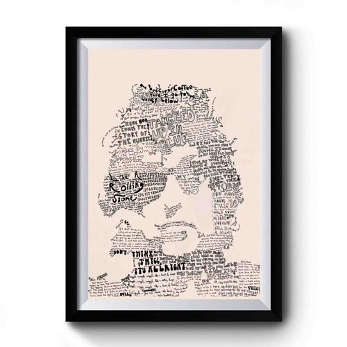 Bob Dylan Lyrics Art Premium Poster