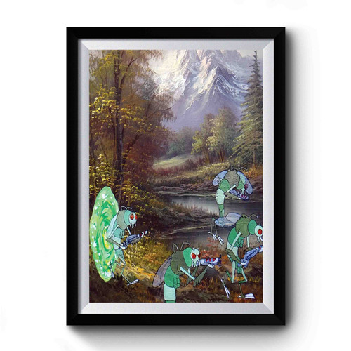 Bob Ross Dimension C 131 Rick And Morty Fine Art Premium Poster