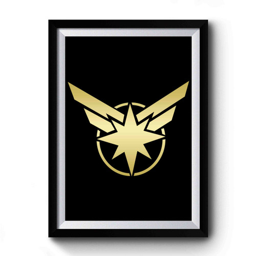 Captain Marvel Gold Style Premium Poster