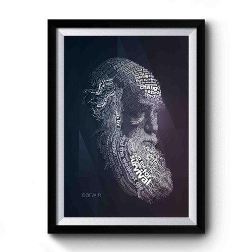Charles Darwin Typography Premium Poster