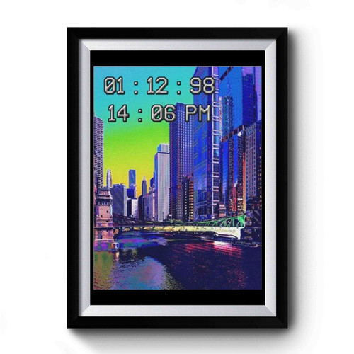 Chicago Vaporwave Premium Poster