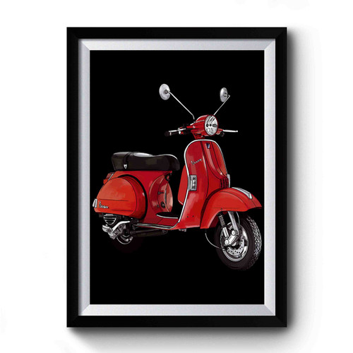 Classic Italian Red Vespa Scooter Premium Poster