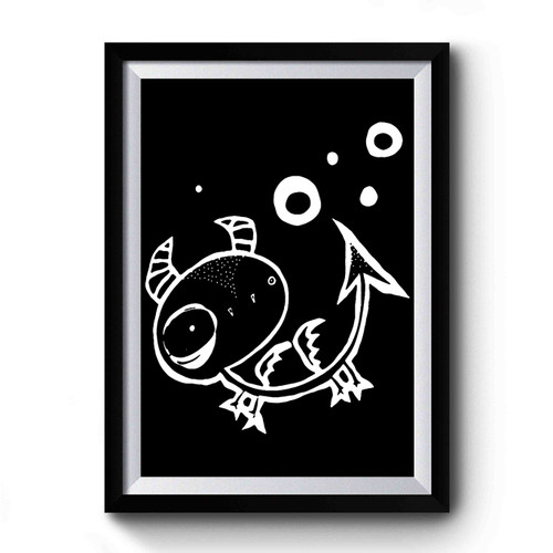 Cute Dragon With Moons Premium Poster