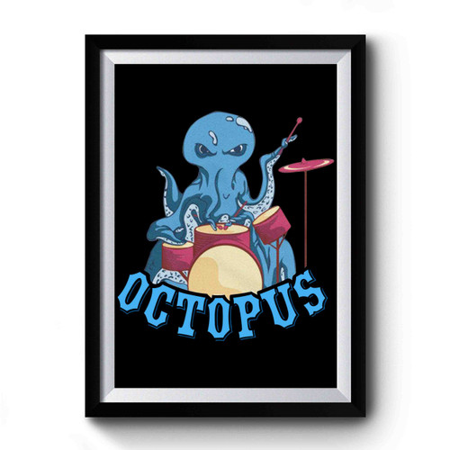 Drummer Octopus Premium Poster