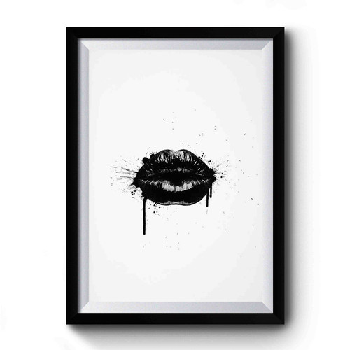 Fashion Black Lips Premium Poster