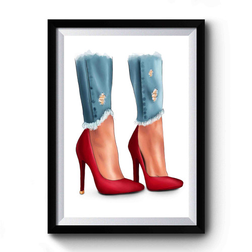Fashion Red Heels Premium Poster