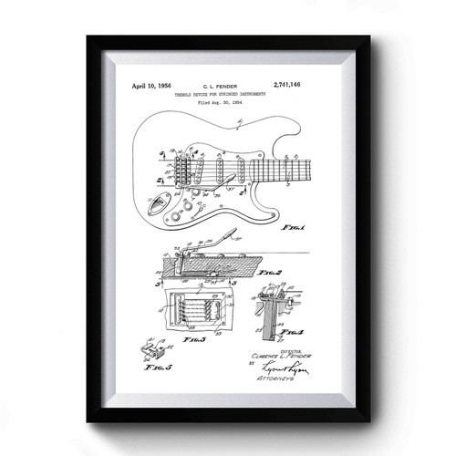 Fender Stratocaster Guitar Patent Premium Poster