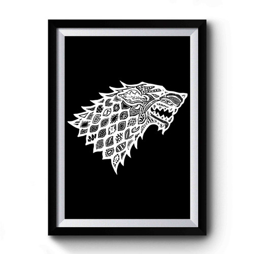 Floral Wolf Game Of Thrones Premium Poster