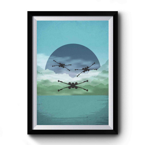 Force Awakens X-Wings On Takodana Premium Poster