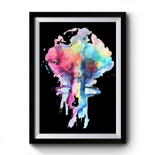 Girl Mushroom Cloud Nuke Atompilz Trippy Premium Poster