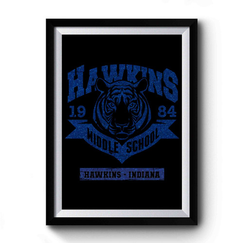 Hawkins Middle Indiana Starnger Things Premium Poster