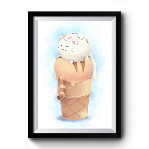 Ice Cream Cat Premium Poster