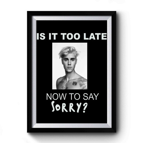 Is It Too Late Now To Say Sorry Lyric Justin Bieber Premium Poster