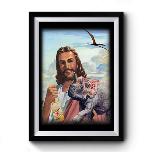 Miller Time Funny Jesus Drinking Premium Poster