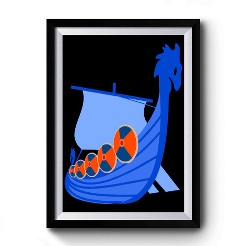 Odin's Dragon Ship Shields Premium Poster