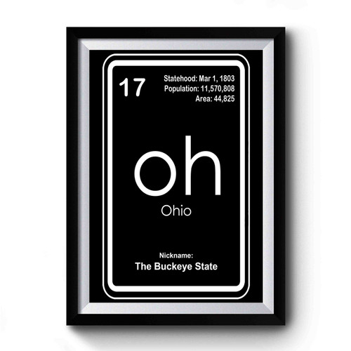 Ohio Buckeye State Periodic Table Premium Poster