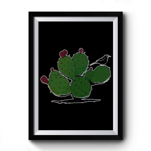 Prickly Pear Cactus Art Print Illustration Premium Poster