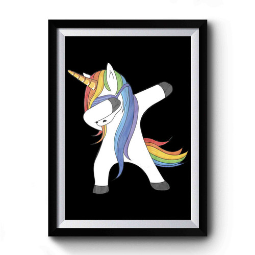 Pride Lgbt Gay Lesbian Unicorn Dabbing Premium Poster