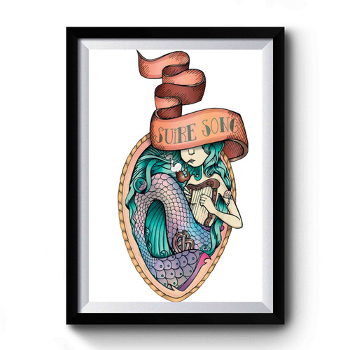 Siren Mermaid Illustration Premium Poster