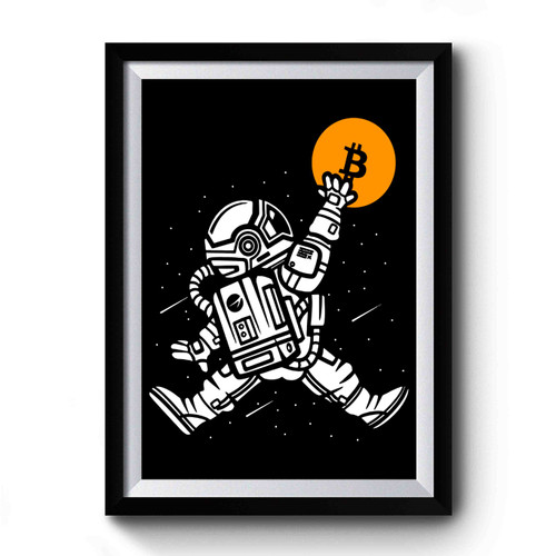 Slam Dunk Bitcoin Spaceman Basketball Premium Poster