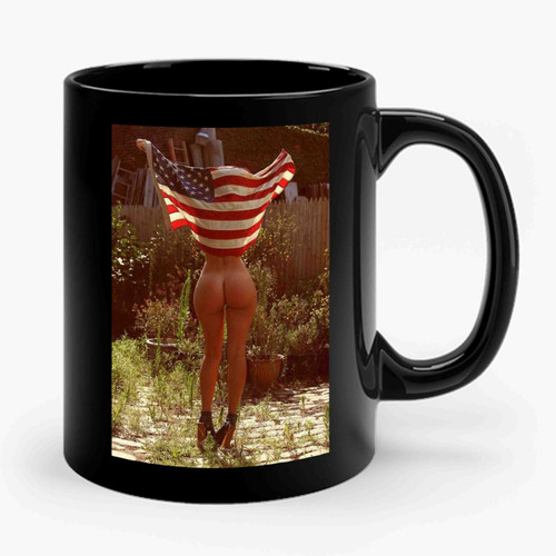 Sexy Girl American Flag Ceramic Mug