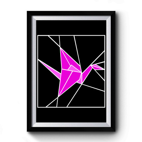 Stained Glass Pink Origami Premium Poster