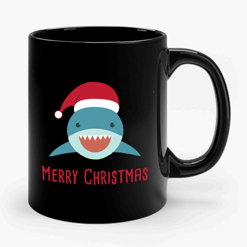 Shark Cartoon Santa Claus Ceramic Mug