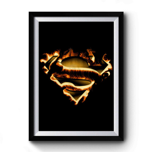 Superman Fire Logo 2 Premium Poster