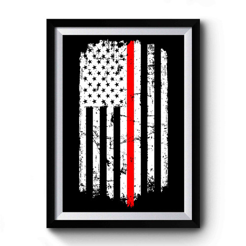 Thin Red Line American Flag Premium Poster