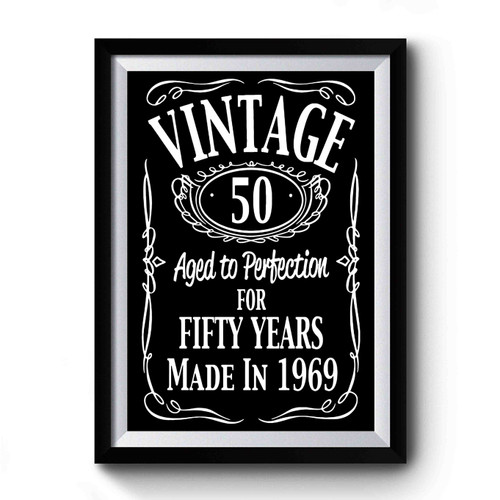 Vintage 50th Birthday Made In 1969 Premium Poster