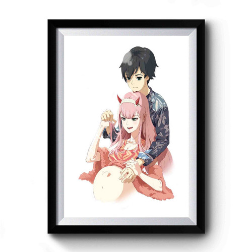 A Very Pregnant Zero Two And Hiro Darling In The Franxx Anime Premium Poster