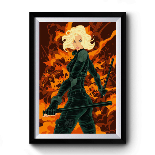 Avengers Black Widow Cartoon Premium Poster
