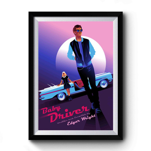 Baby Driver Cartoon Premium Poster