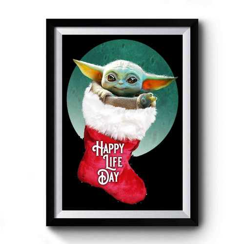 Baby Yoda Happy Life Day Premium Poster