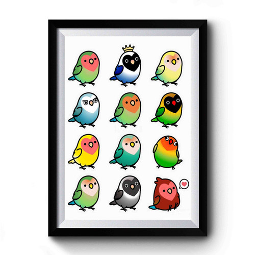 Chubby Lovebirds Premium Poster
