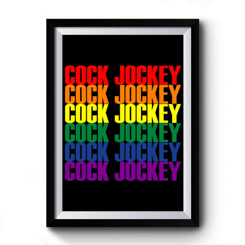 Cock Jockey Rainbow Bi Pride Premium Poster
