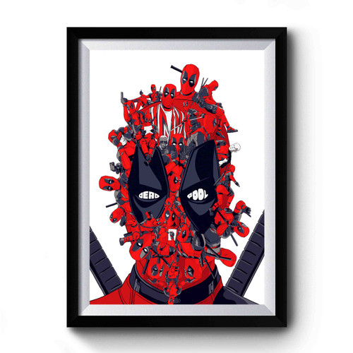 Deadpool Head Collage Premium Poster