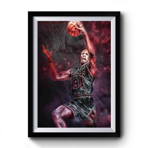 Dennis Rodman Bulls 91 Premium Poster