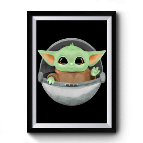 Floating Baby Yoda Premium Poster