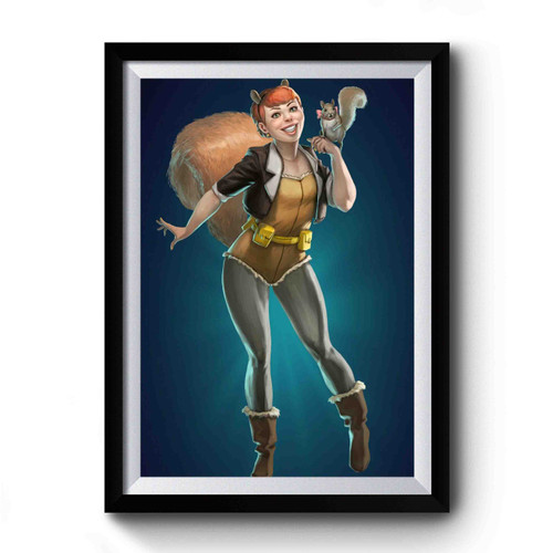Garota Esquilo Superhero Premium Poster