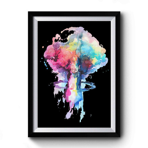 Girl Mushroom Cloud Nuke Atompilz Premium Poster