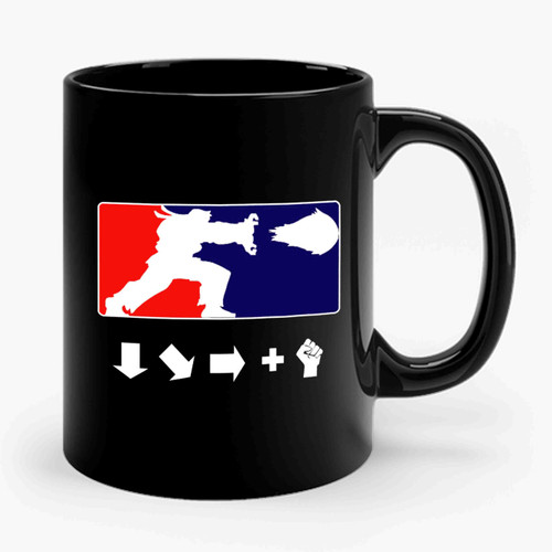 Street Fighter Shoryuken Fireball Nba Logo Inspired Ceramic Mug
