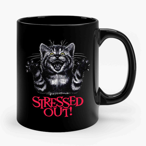 Stressed Out Cat Ceramic Mug