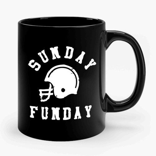 Sunday Funday Football Helmet Ceramic Mug