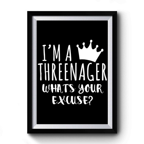 I'm A Threenager What's Your Excuse Premium Poster