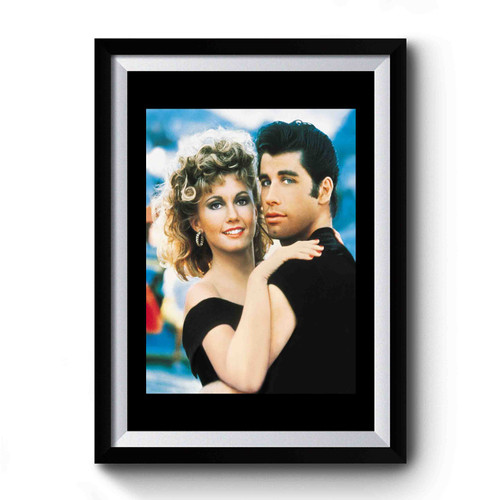 John Travolta and Olivia Newton Premium Poster