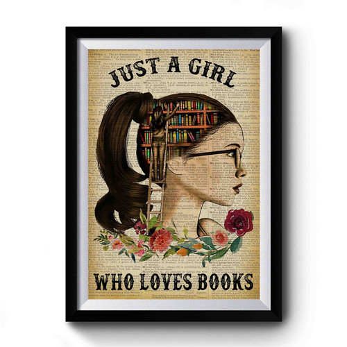 Just A Girl Ponytail Reading Premium Poster