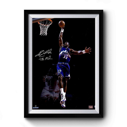 Karl Malone Signed Premium Poster