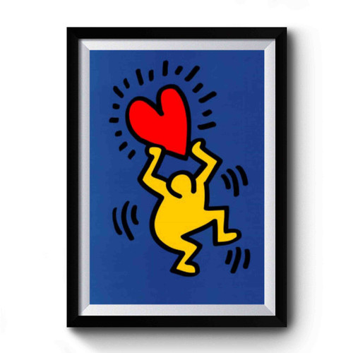 Keith Haring Love Heart Premium Poster