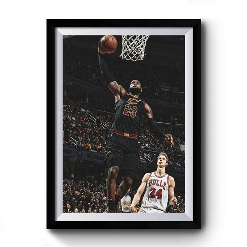 Lebron James Dunk Nba Sports Art Basketball Premium Poster